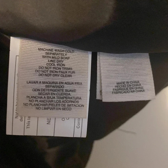 Rachel Roy black puffer faux fur water repellent jacket Sz L - Picture 9 of 10